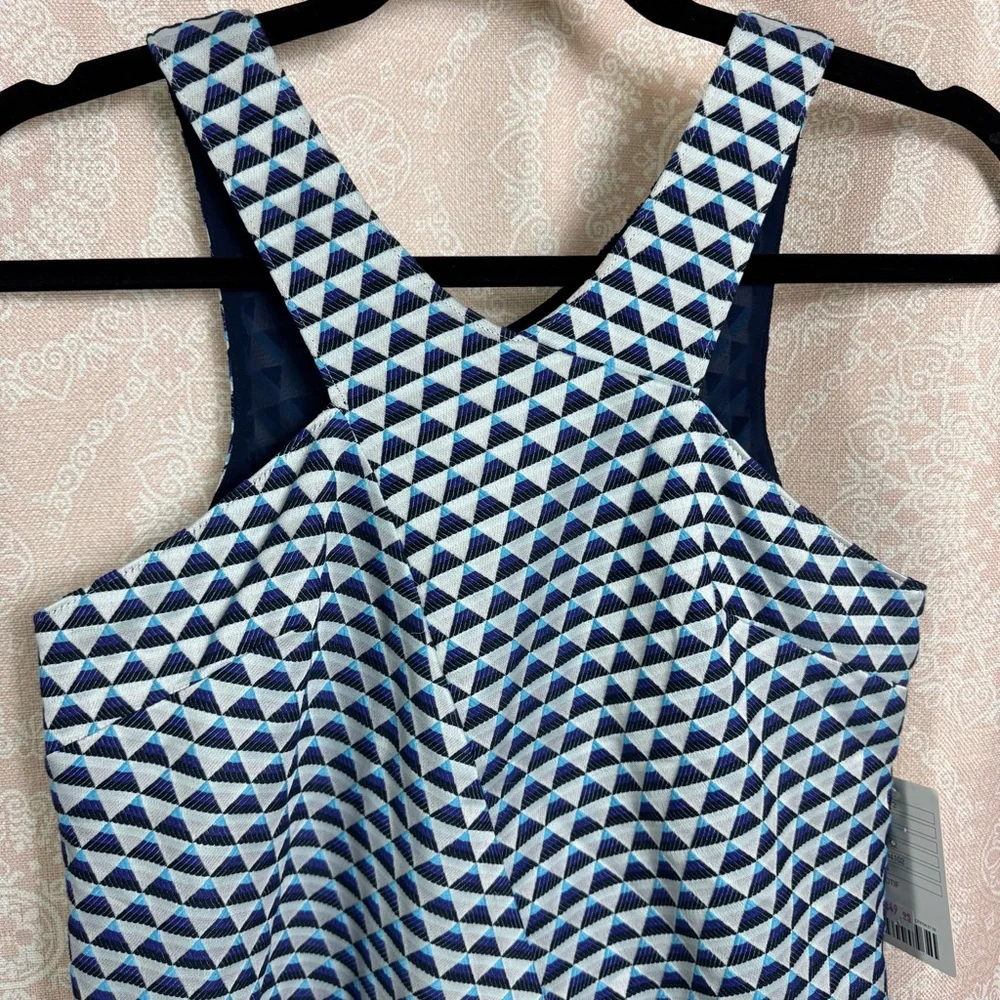 NWT Anthropologie HD in Paris Tiled Jacquard Tank Geometric Triangular Pattern
